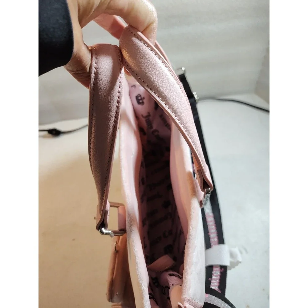 Juicy Couture Extra Spender Tote In Soft Pink Velvet Studded Logo (875)